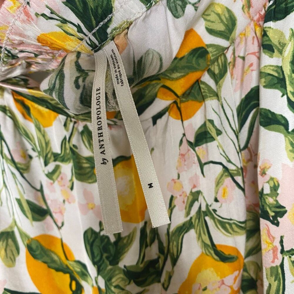 Anthropologie Lemon Print Short Sleeve Pajama Set M - Picture 5 of 7